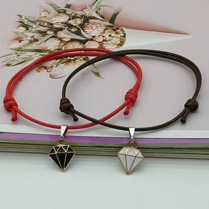 New Fashion Couple Bracelet Stitching Heart Bracelets Women Cute Cat Pendant Romantic Valentine'S Day Present for Lovers