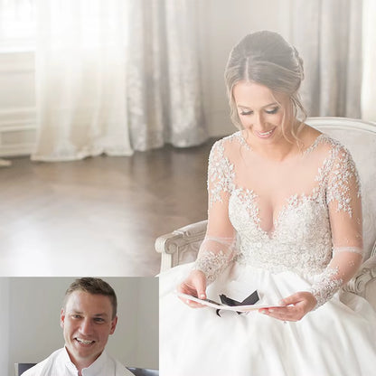 Luxury Linen Bound Video Book Wedding Video Album up to 3 Hours of Video, 7” IPS Display, 4GB of Memory and Rechargeable Battery